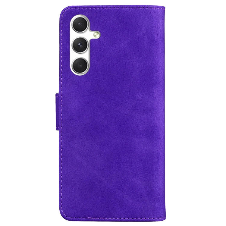 For Samsung Galaxy S25 5G Skin Feel Pure Color Flip Leather Phone Case(Purple) by buy2fix