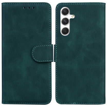 For Samsung Galaxy S25 5G Skin Feel Pure Color Flip Leather Phone Case(Green) by buy2fix