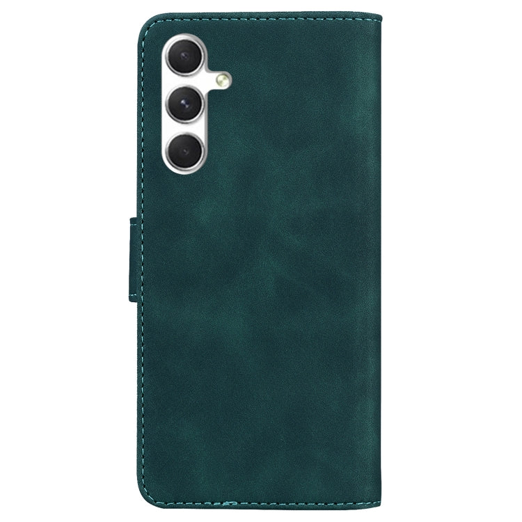 For Samsung Galaxy S25 5G Skin Feel Pure Color Flip Leather Phone Case(Green) by buy2fix