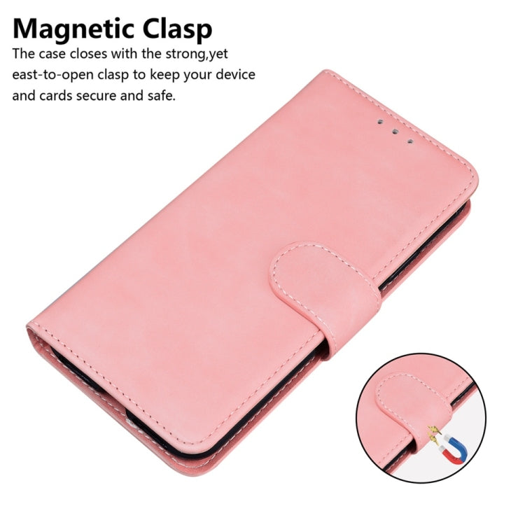 For Samsung Galaxy S25 5G Skin Feel Pure Color Flip Leather Phone Case(Pink) by buy2fix