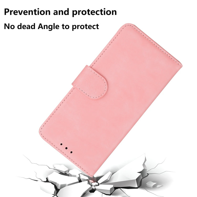 For Samsung Galaxy S25 5G Skin Feel Pure Color Flip Leather Phone Case(Pink) by buy2fix