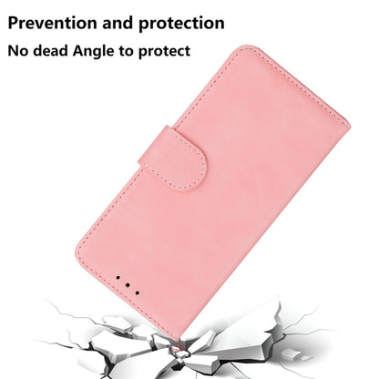 For Samsung Galaxy S25 5G Skin Feel Pure Color Flip Leather Phone Case(Pink) by buy2fix