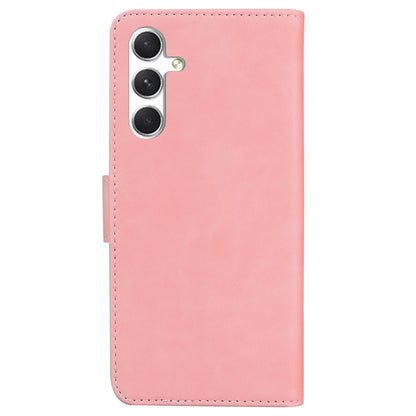 For Samsung Galaxy S25+ 5G Skin Feel Pure Color Flip Leather Phone Case(Pink) by buy2fix