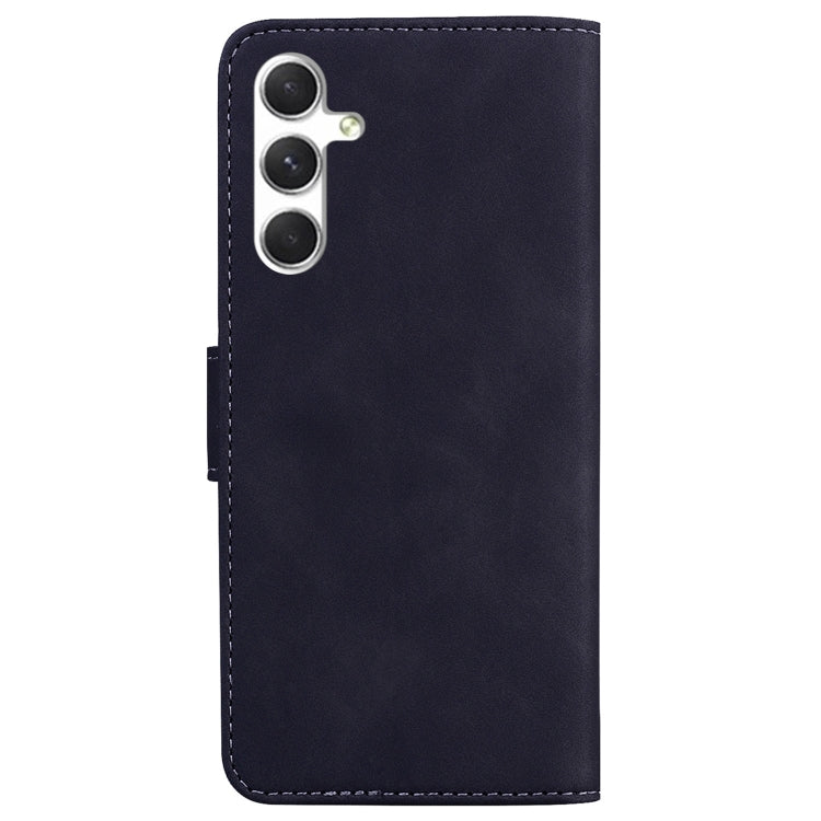For Samsung Galaxy S25+ 5G Skin Feel Pure Color Flip Leather Phone Case(Black) by buy2fix