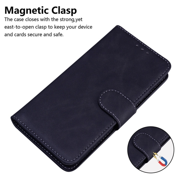 For Samsung Galaxy S25+ 5G Skin Feel Pure Color Flip Leather Phone Case(Black) by buy2fix