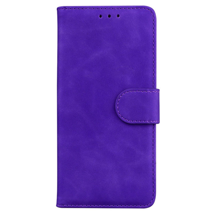 For Samsung Galaxy S25 Ultra 5G Skin Feel Pure Color Flip Leather Phone Case(Purple) by buy2fix
