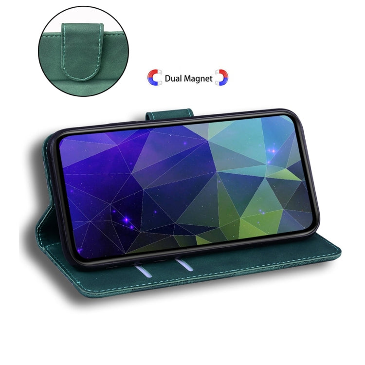For Samsung Galaxy S25 Ultra 5G Skin Feel Pure Color Flip Leather Phone Case(Green) by buy2fix