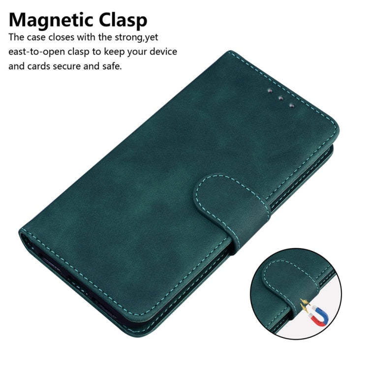 For Samsung Galaxy S25 Ultra 5G Skin Feel Pure Color Flip Leather Phone Case(Green) by buy2fix