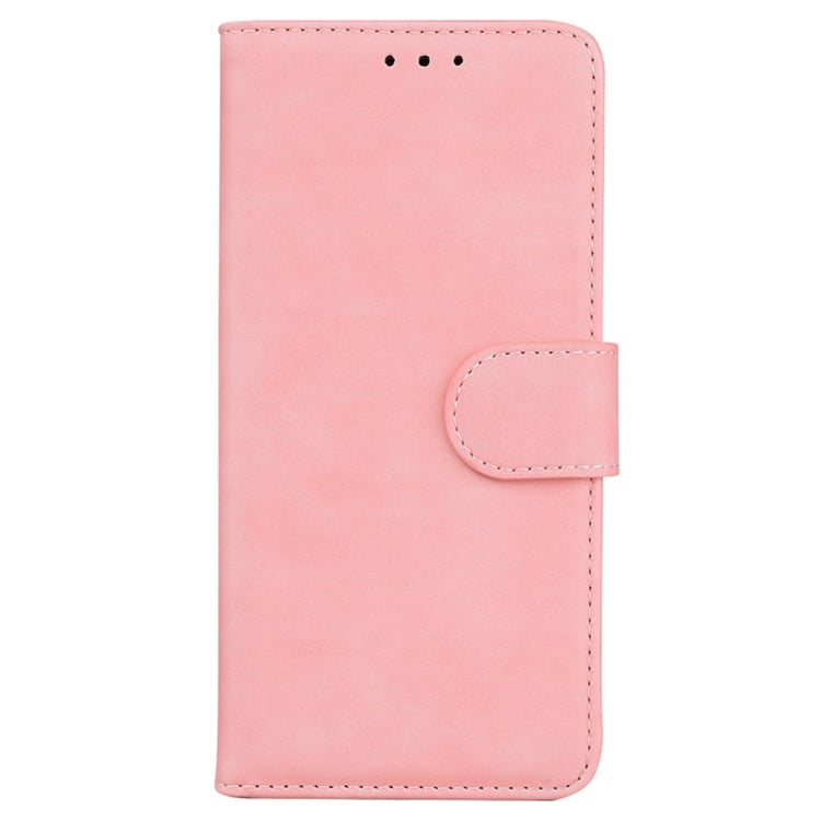 For Samsung Galaxy S25 Ultra 5G Skin Feel Pure Color Flip Leather Phone Case(Pink) by buy2fix