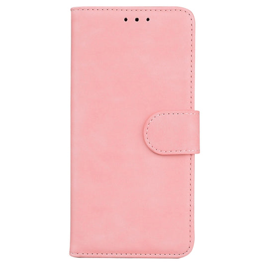 For Samsung Galaxy S25 Ultra 5G Skin Feel Pure Color Flip Leather Phone Case(Pink) by buy2fix