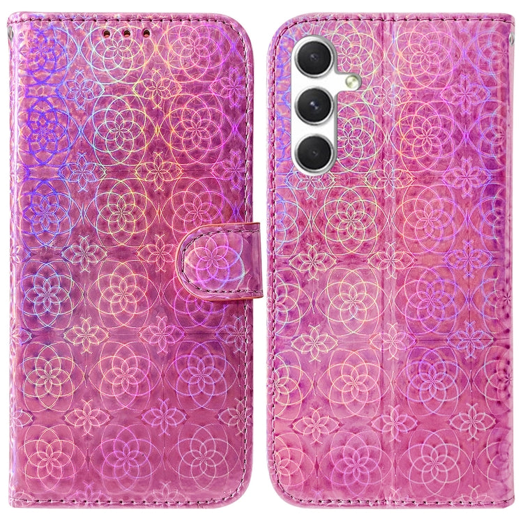 For Samsung Galaxy S25 5G Colorful Magnetic Buckle Leather Phone Case(Pink) by buy2fix