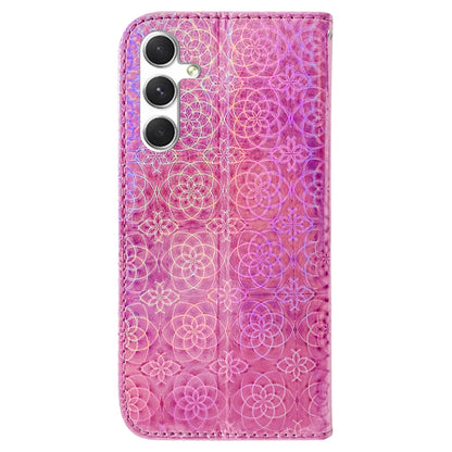 For Samsung Galaxy S25 5G Colorful Magnetic Buckle Leather Phone Case(Pink) by buy2fix