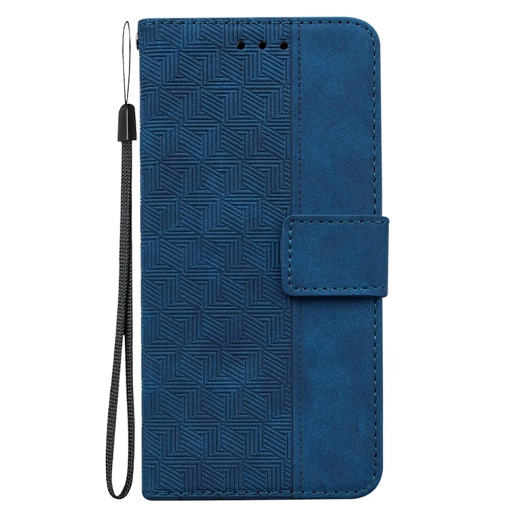 For Samsung Galaxy S25 5G Geometric Embossed Leather Phone Case(Blue) by buy2fix