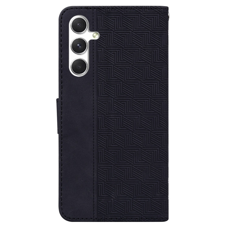 For Samsung Galaxy S25 5G Geometric Embossed Leather Phone Case(Black) by buy2fix