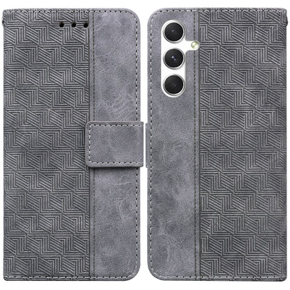 For Samsung Galaxy S25+ 5G Geometric Embossed Leather Phone Case(Grey) by buy2fix