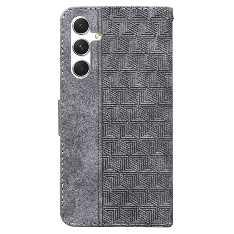 For Samsung Galaxy S25+ 5G Geometric Embossed Leather Phone Case(Grey) by buy2fix
