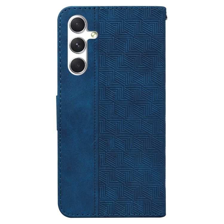 For Samsung Galaxy S25+ 5G Geometric Embossed Leather Phone Case(Blue) by buy2fix