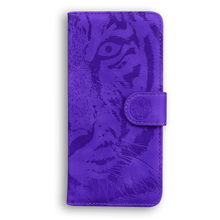 For Samsung Galaxy S25 5G Tiger Embossing Pattern Flip Leather Phone Case(Purple) by buy2fix