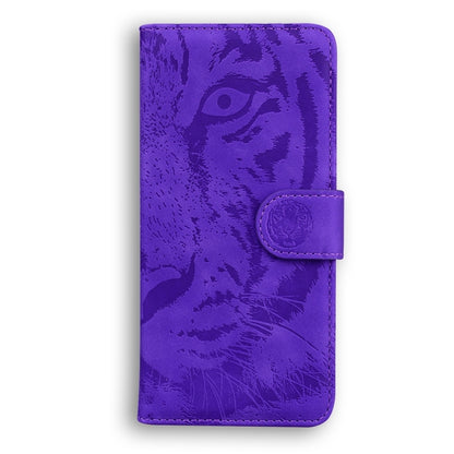 For Samsung Galaxy S25 5G Tiger Embossing Pattern Flip Leather Phone Case(Purple) by buy2fix