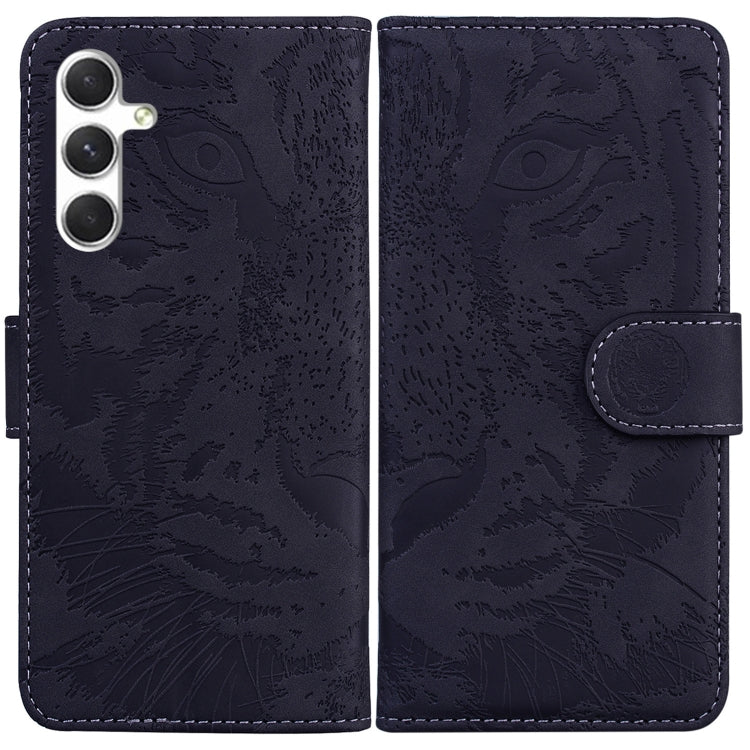 For Samsung Galaxy S25+ 5G Tiger Embossing Pattern Flip Leather Phone Case(Black) by buy2fix