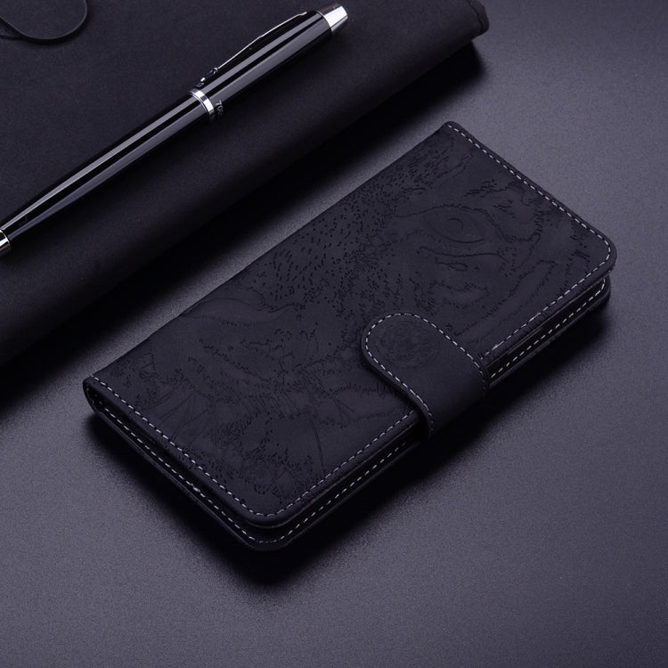 For Samsung Galaxy S25+ 5G Tiger Embossing Pattern Flip Leather Phone Case(Black) by buy2fix