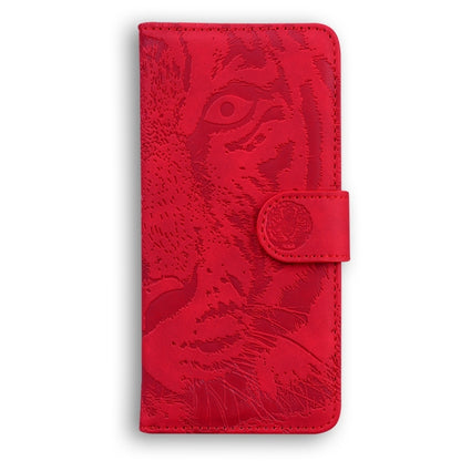 For Samsung Galaxy S25 Ultra 5G Tiger Embossing Pattern Flip Leather Phone Case(Red) by buy2fix