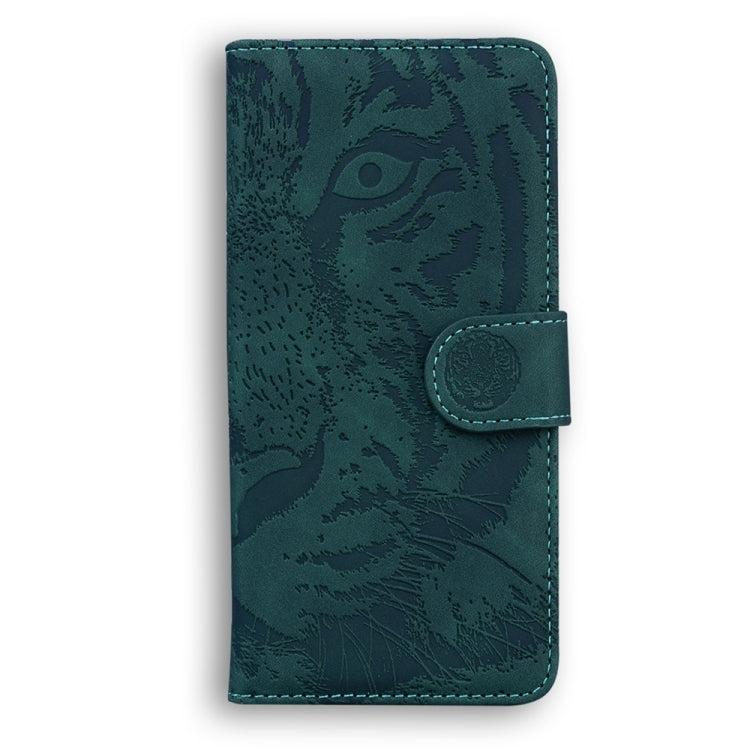 For Samsung Galaxy S25 Ultra 5G Tiger Embossing Pattern Flip Leather Phone Case(Green) by buy2fix
