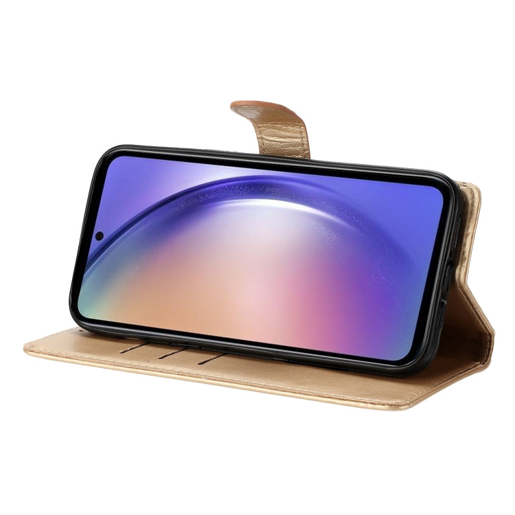 For Motorola Moto G Stylus 5G 2024 Butterflies and Flowers Leather Phone Case(Gold) by buy2fix