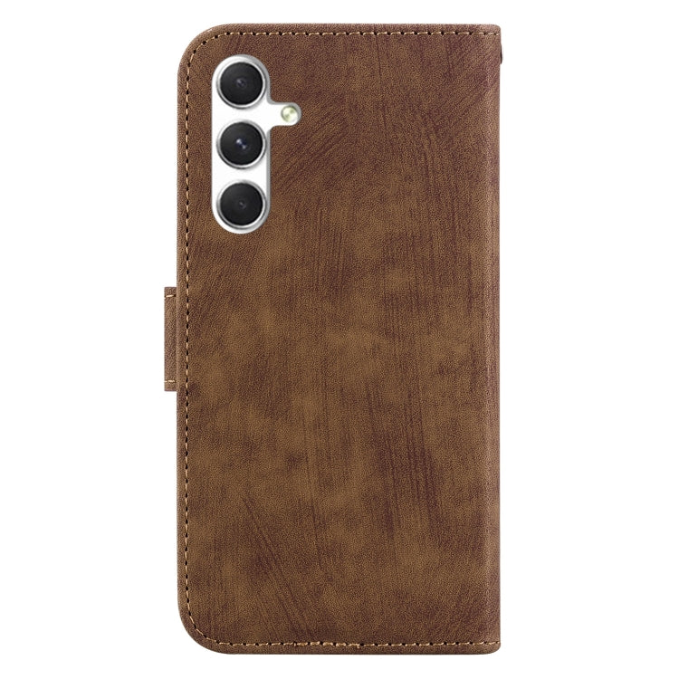 For Samsung Galaxy S25 5G Little Tiger Embossed Leather Phone Case(Brown) by buy2fix