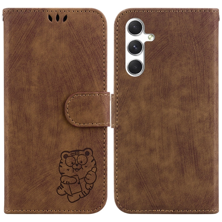 For Samsung Galaxy S25+ 5G Little Tiger Embossed Leather Phone Case(Brown) by buy2fix