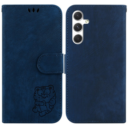For Samsung Galaxy S25+ 5G Little Tiger Embossed Leather Phone Case(Dark Blue) by buy2fix