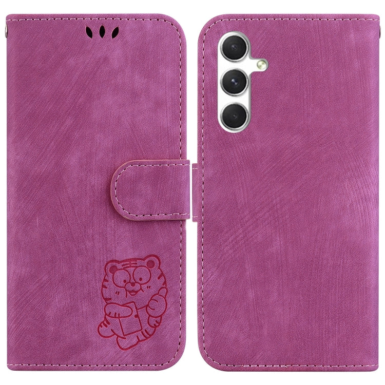 For Samsung Galaxy S25+ 5G Little Tiger Embossed Leather Phone Case(Rose Red) by buy2fix