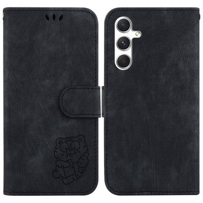For Samsung Galaxy S25+ 5G Little Tiger Embossed Leather Phone Case(Black) by buy2fix