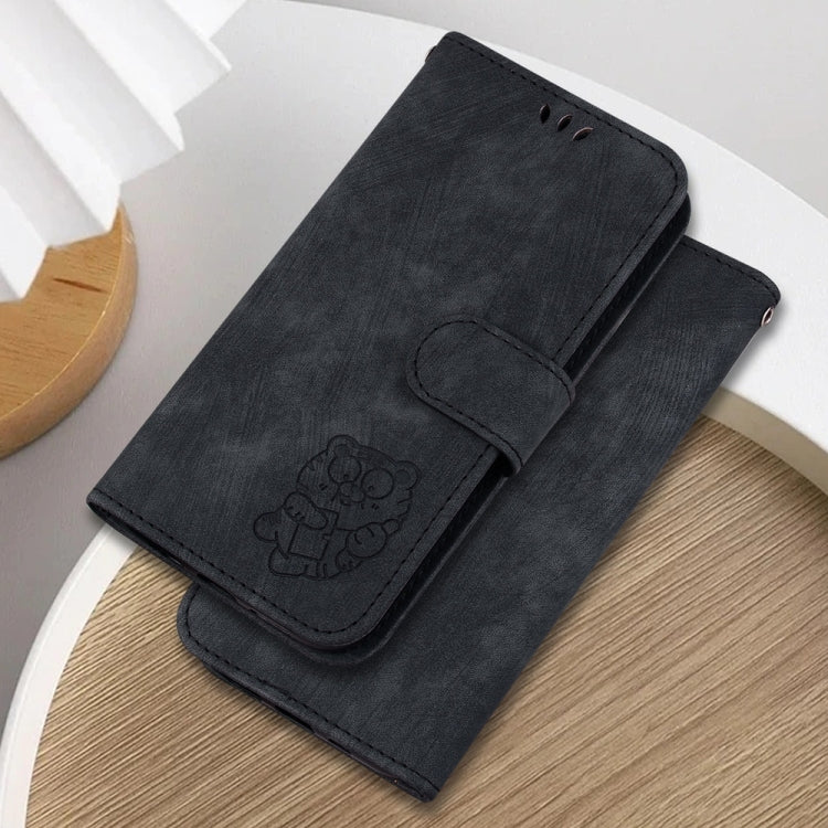 For Samsung Galaxy S25+ 5G Little Tiger Embossed Leather Phone Case(Black) by buy2fix