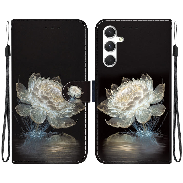 For Samsung Galaxy S25 5G Crystal Texture Colored Drawing Leather Phone Case(Crystal Peony) by buy2fix