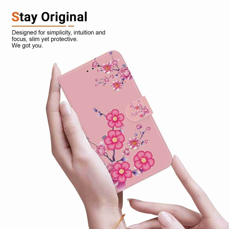 For Samsung Galaxy S25 5G Crystal Texture Colored Drawing Leather Phone Case(Cherry Blossoms) by buy2fix