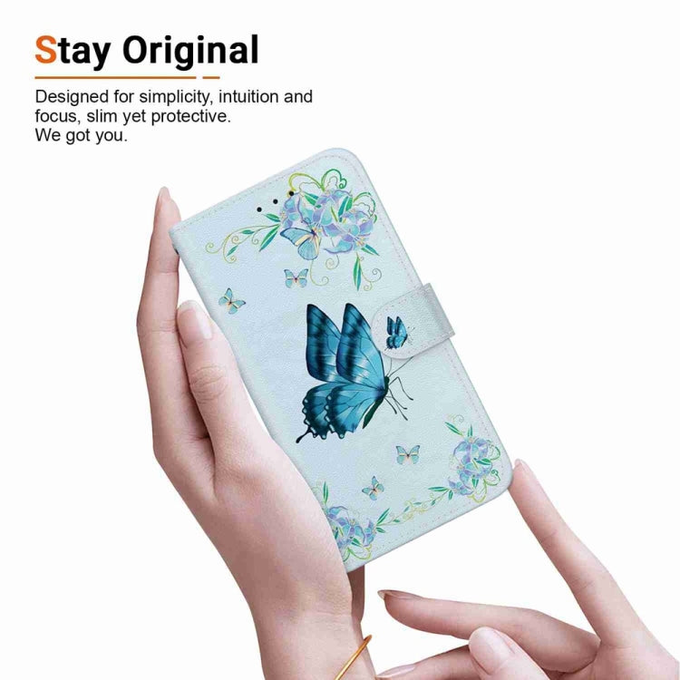 For Samsung Galaxy S25 5G Crystal Texture Colored Drawing Leather Phone Case(Blue Pansies) by buy2fix