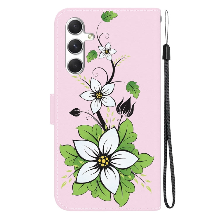 For Samsung Galaxy S25+ 5G Crystal Texture Colored Drawing Leather Phone Case(Lily) by buy2fix