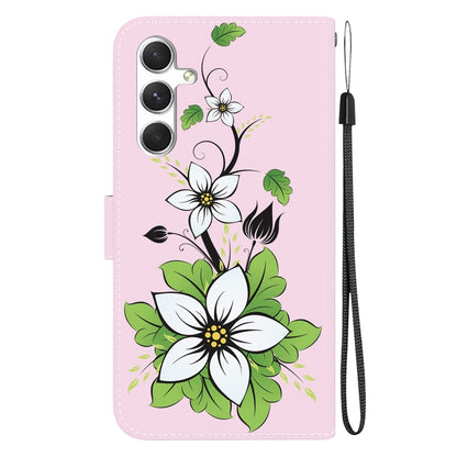 For Samsung Galaxy S25+ 5G Crystal Texture Colored Drawing Leather Phone Case(Lily) by buy2fix