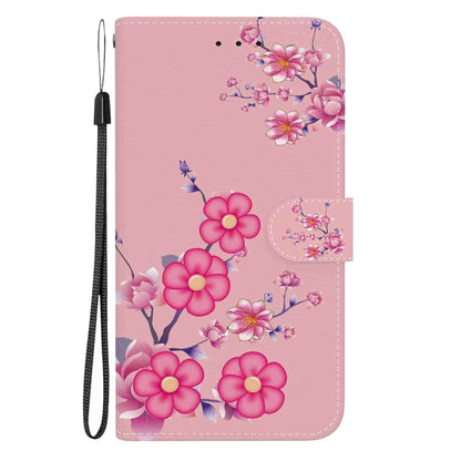 For Samsung Galaxy S25+ 5G Crystal Texture Colored Drawing Leather Phone Case(Cherry Blossoms) by buy2fix