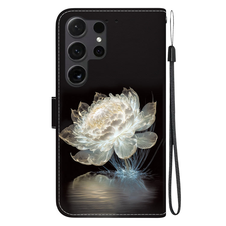 For Samsung Galaxy S25 Ultra 5G Crystal Texture Colored Drawing Leather Phone Case(Crystal Peony) by buy2fix