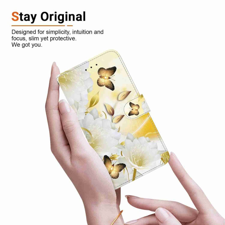 For Samsung Galaxy S25 Ultra 5G Crystal Texture Colored Drawing Leather Phone Case(Gold Butterfly Epiphyllum) by buy2fix