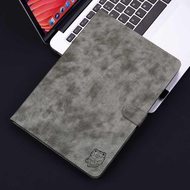 For Huawei MatePad SE 11 2024 Tiger Pattern Flip Leather Tablet Case(Grey) - Huawei by buy2fix | Online Shopping UK | buy2fix