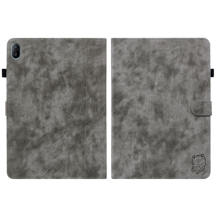 For Huawei MatePad SE 11 2024 Tiger Pattern Flip Leather Tablet Case(Grey) - Huawei by buy2fix | Online Shopping UK | buy2fix