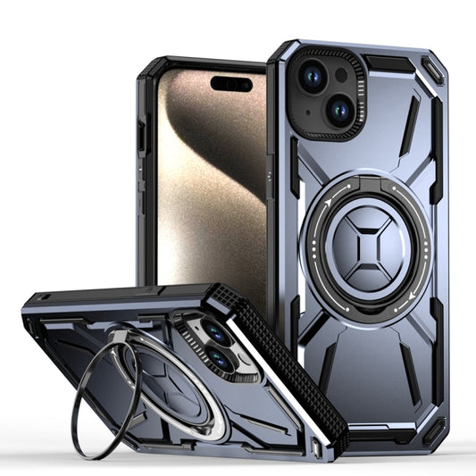For iPhone 15 Plus Armor II Series MagSafe Magnetic Holder Phone Case(Light Purple) - iPhone 15 Plus Cases by buy2fix | Online Shopping UK | buy2fix