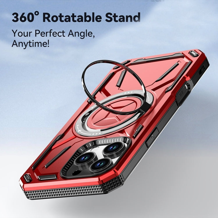 For iPhone 14 Armor II Series MagSafe Magnetic Holder Phone Case(Red) by buy2fix