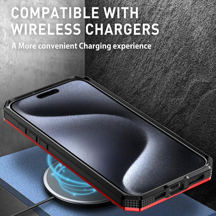 For iPhone 14 Armor II Series MagSafe Magnetic Holder Phone Case(Red) by buy2fix