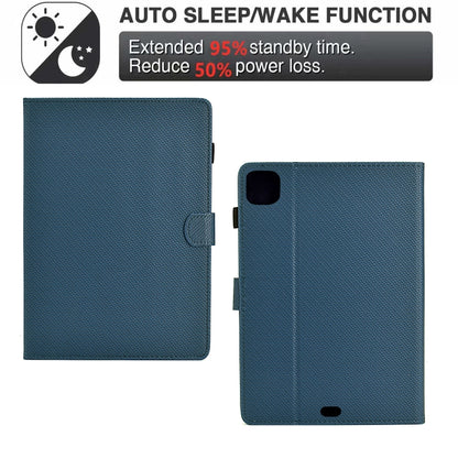 For iPad Pro 11 2022 / 2022 Solid Color Fiber Texture Smart Tablet Leather Case(Royal Blue) - iPad Pro 11 (2022/2021) Cases by buy2fix | Online Shopping UK | buy2fix