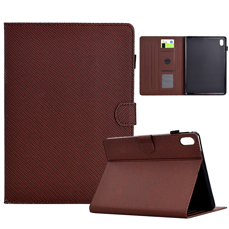 For iPad 2025 / 2022 Solid Color Fiber Texture Smart Tablet Leather Case(Brown) - iPad 2025 / 2022 Cases by buy2fix | Online Shopping UK | buy2fix