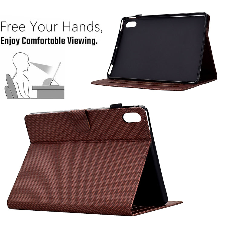 For iPad 2025 / 2022 Solid Color Fiber Texture Smart Tablet Leather Case(Brown) - iPad 2025 / 2022 Cases by buy2fix | Online Shopping UK | buy2fix